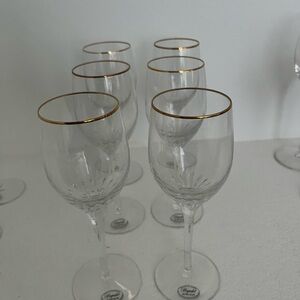 Rogaska Royal Gallery Lara Gold Rimmed Crystal Wine Glass Set